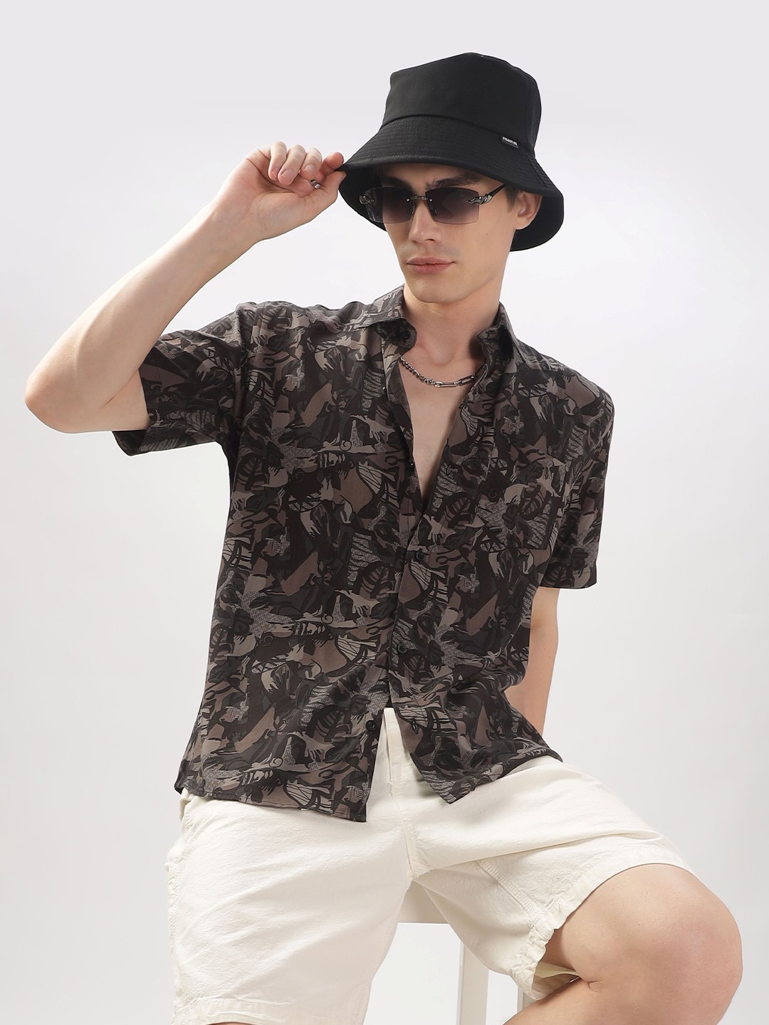 

BS BLUE SQUAD Men Opaque Printed Casual Shirt, Multi