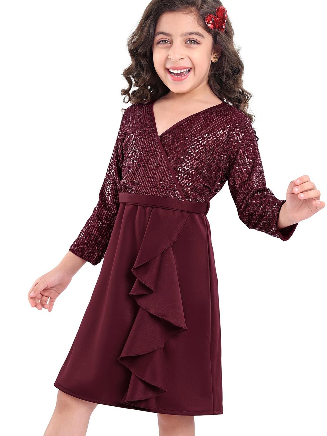 

Hola Bonita Scuba A-Line Dress, Maroon