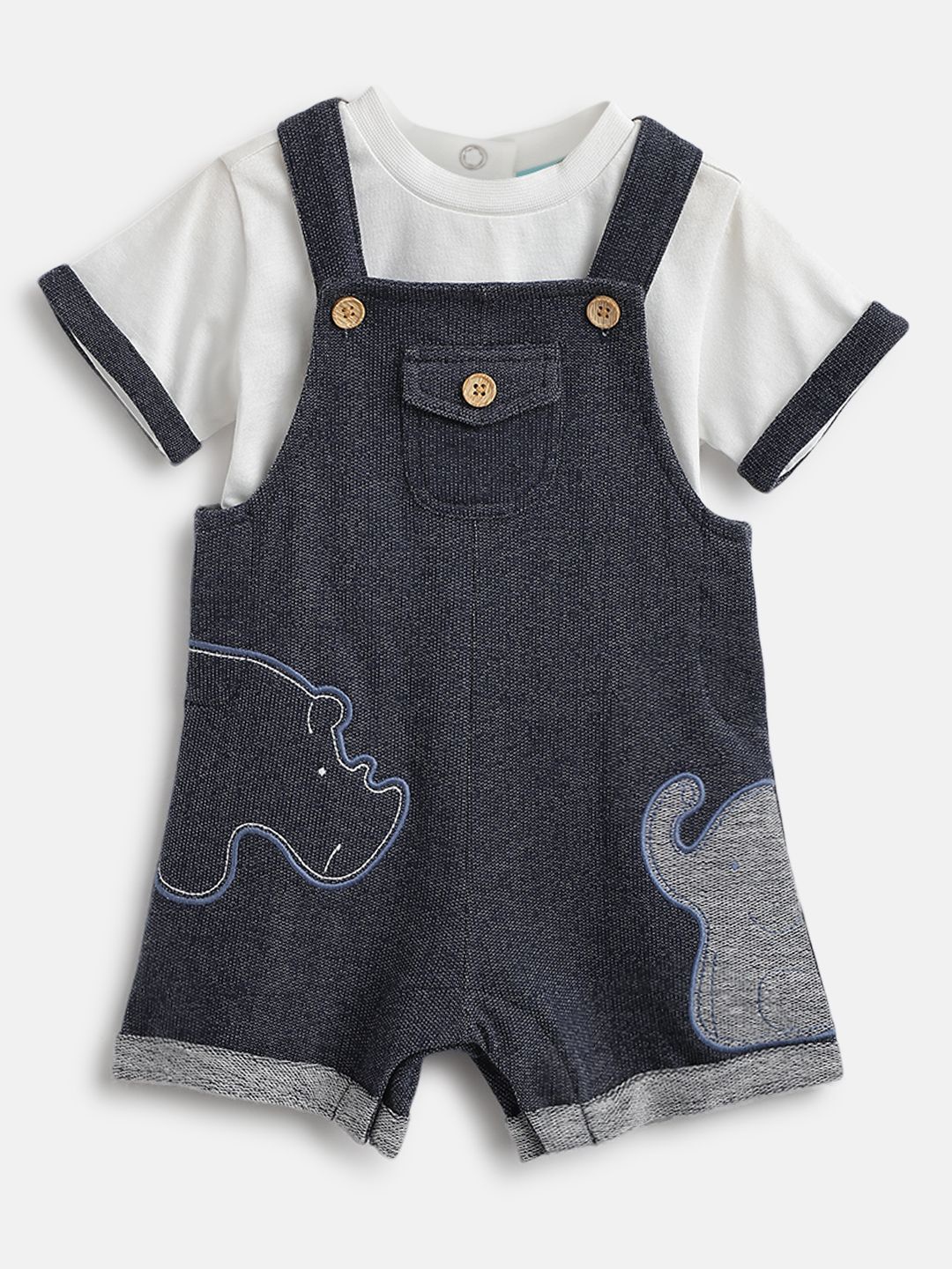 

Chicco Infants Boys Dungaree With T-Shirt, Blue