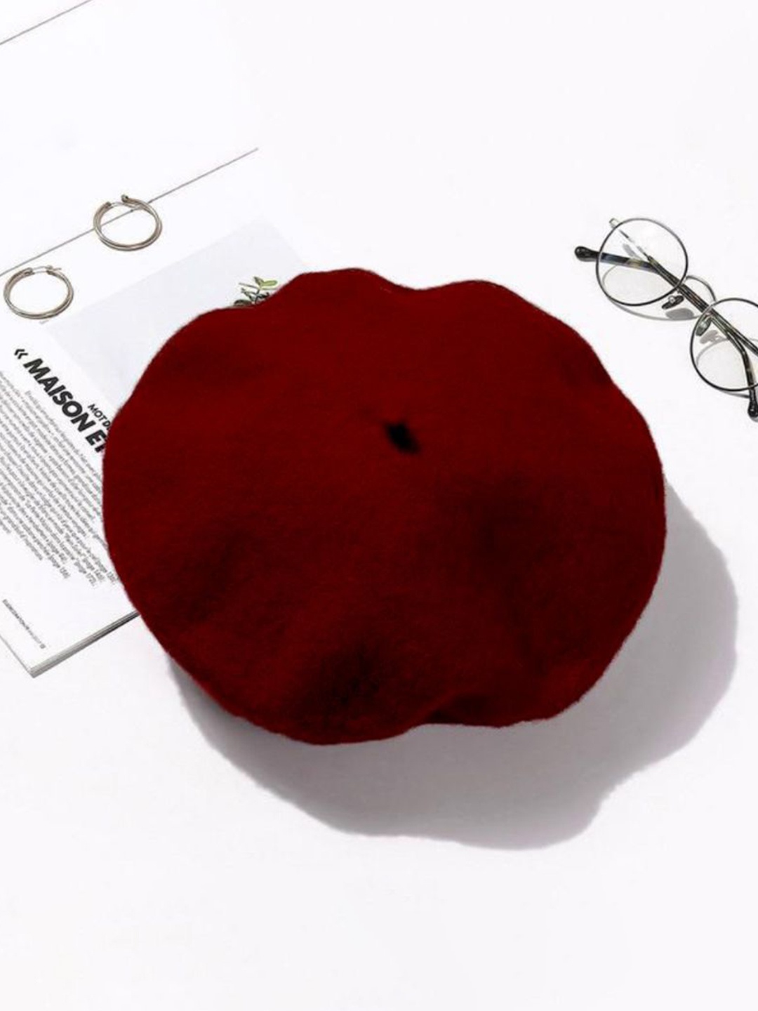 

TIPY TIPY TAP Unisex Solid Beret Hat, Maroon