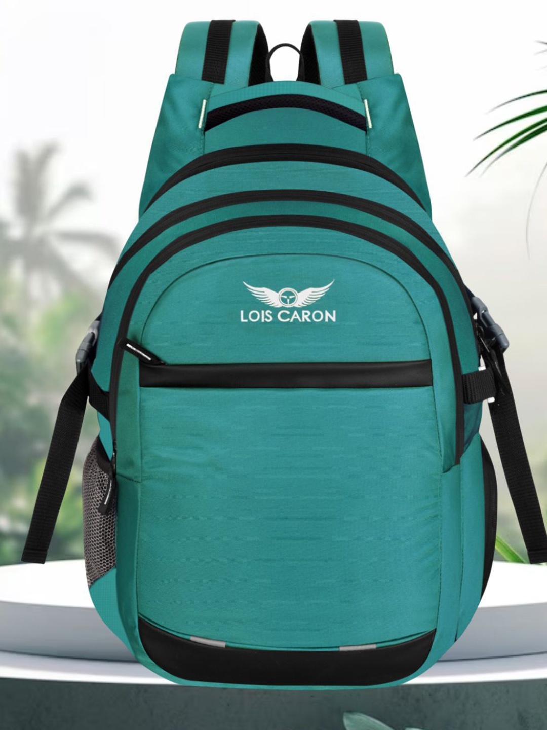 

LOIS CARON Unisex Ergonomic Straps Backpack, Green