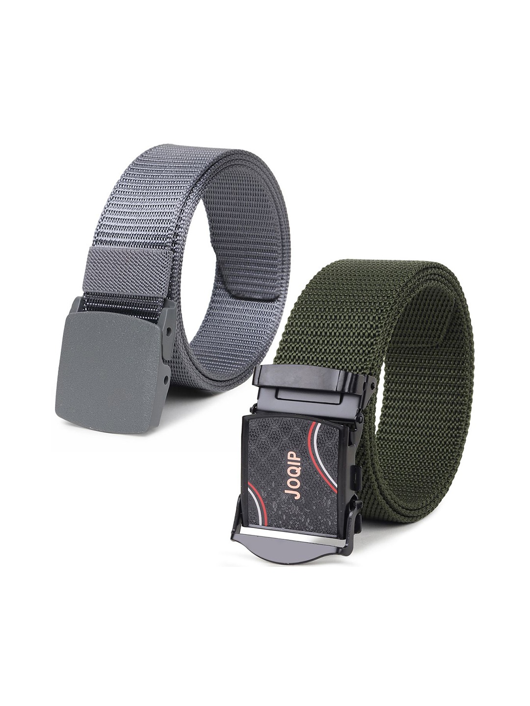 

Provogue Men Pack Of 2 Canvas Woven Design Belt, Green