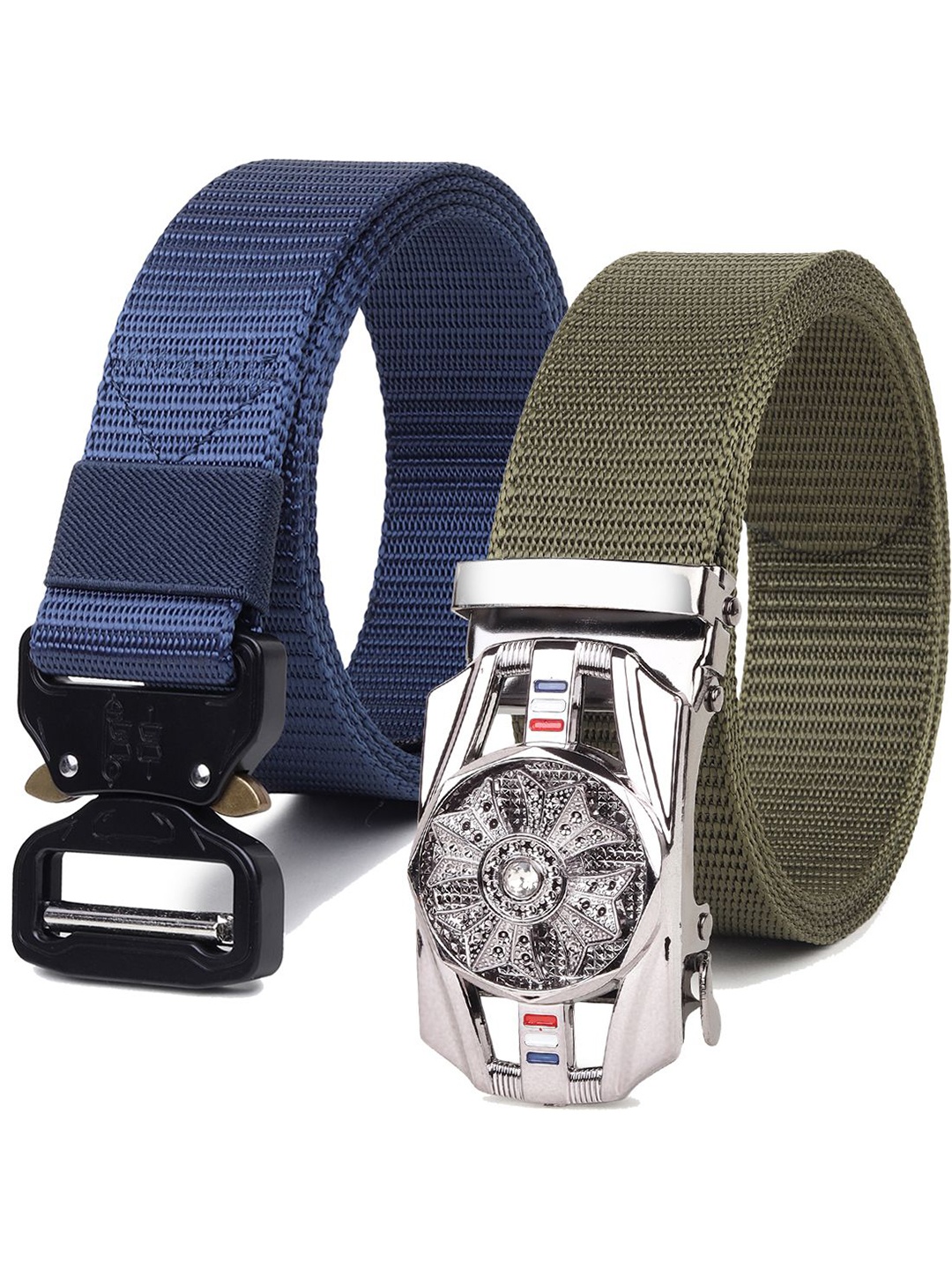 

Provogue Men Pack Of 2 Textured Belt, Blue