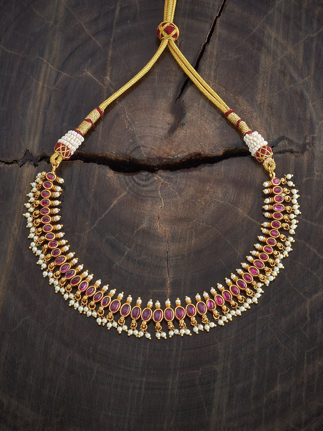 

Kushal's Fashion Jewellery Copper Gold-Plated Antique Necklace