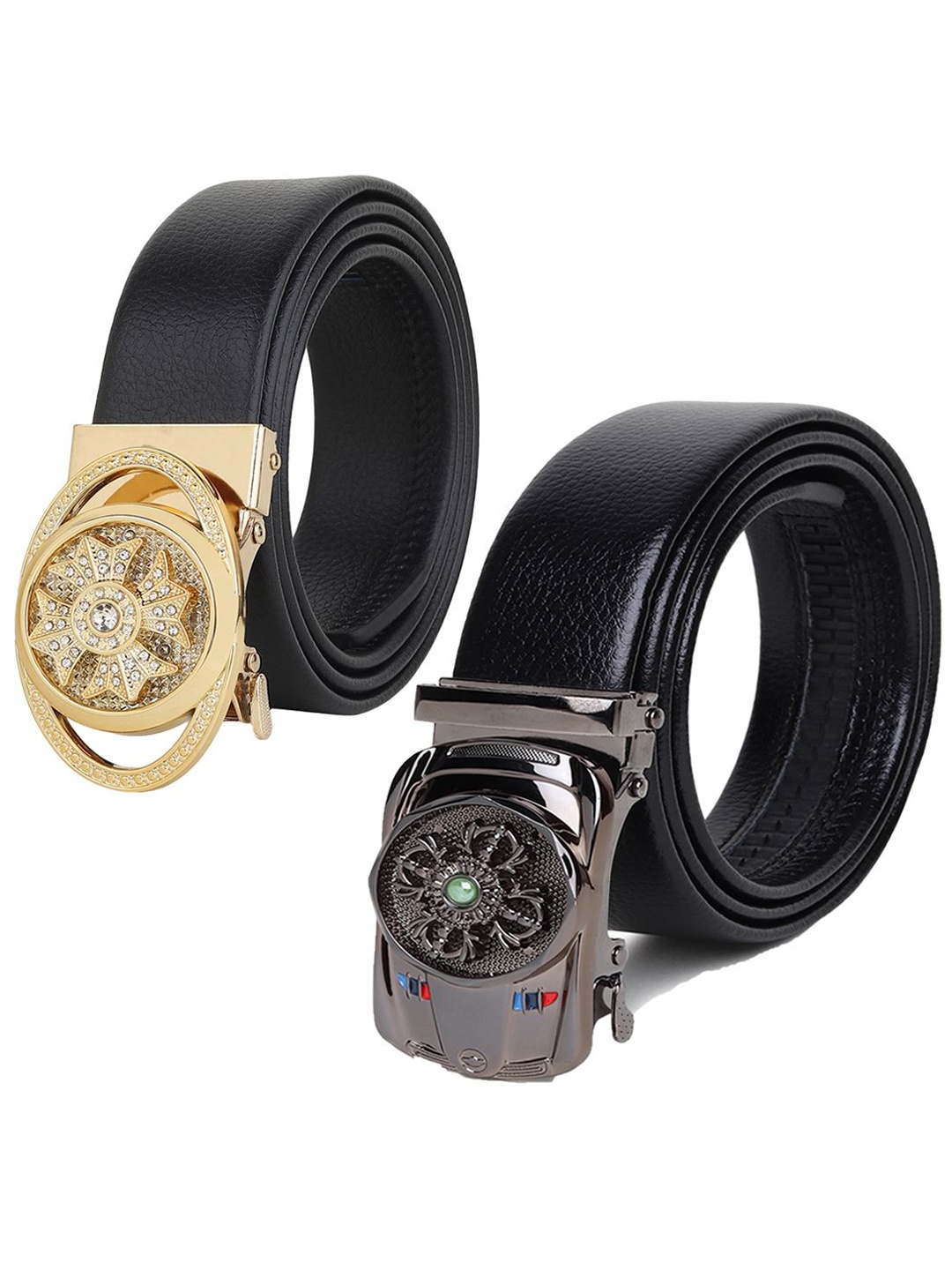

Provogue Men Pack Of 2 Textured Formal Belt, Black