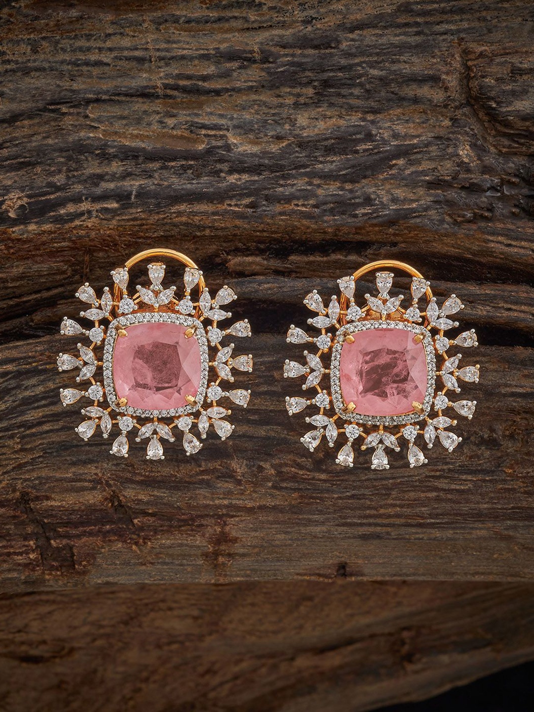 

Kushal's Fashion Jewellery Geometric Studs Earrings, Pink