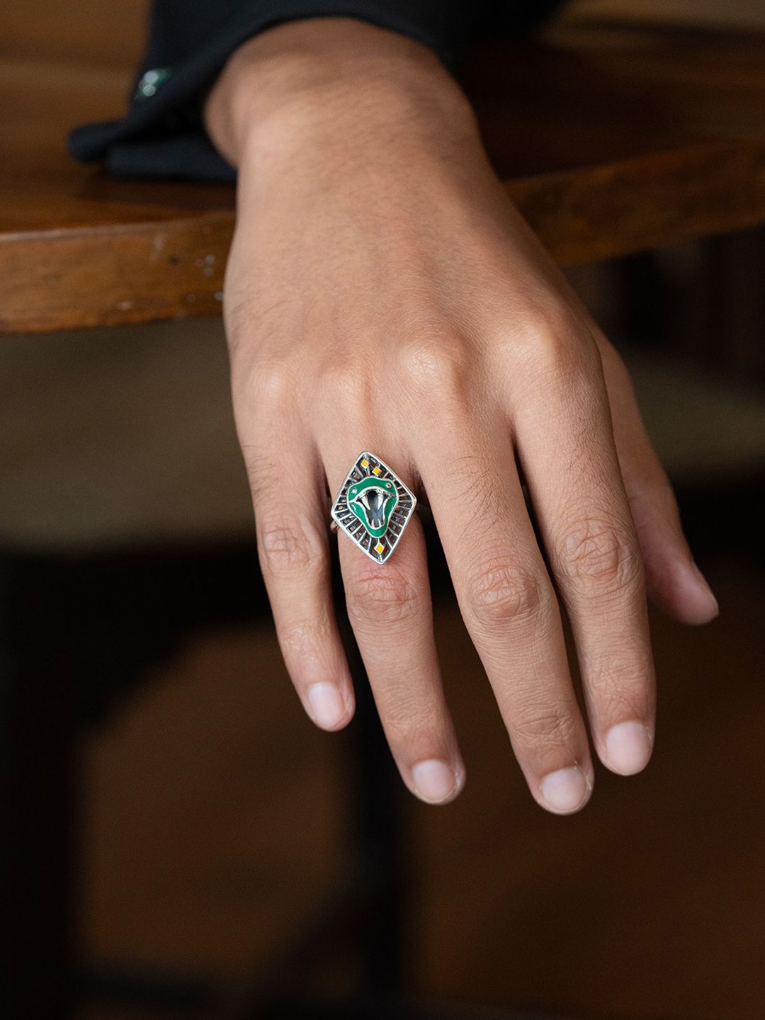 

SHAYA Unisex 925 Sterling Silver Slytherin Ring