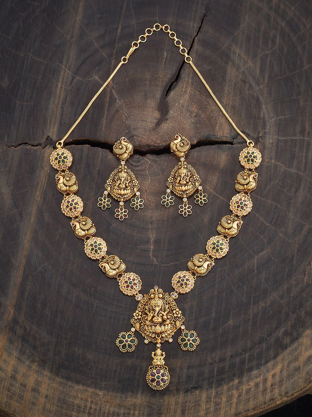 

Kushal's Fashion Jewellery Gold-Plated Stone Studded Jewellery Set