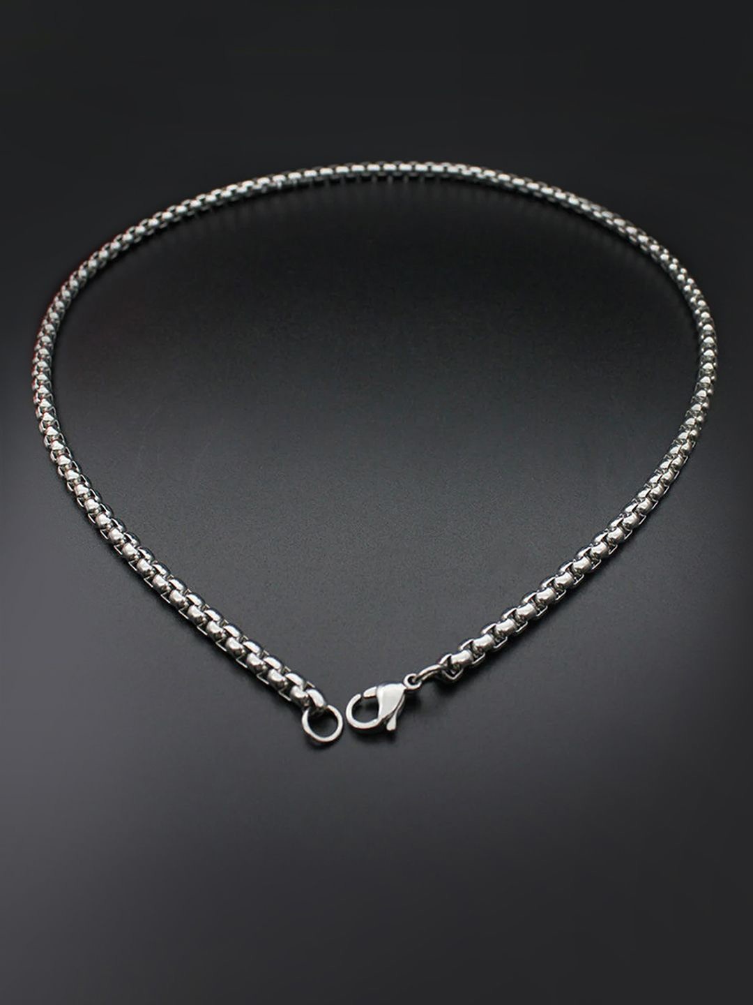 

Peora Men Silver-Plated Stainless Steel Fancy Box Chain