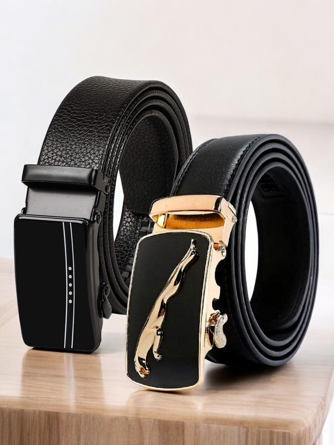 

Provogue Men Textured 2 PU Belt, Black