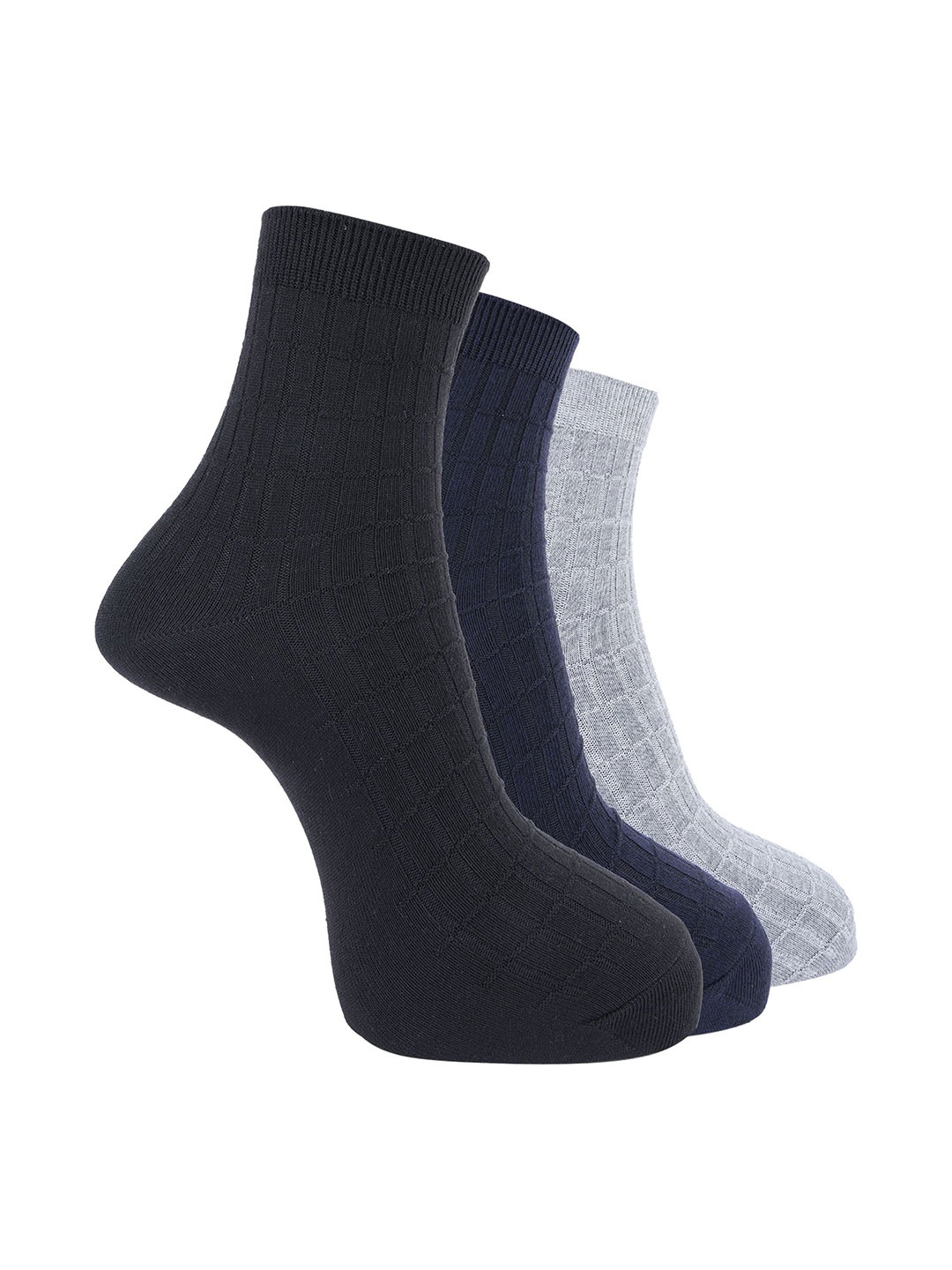 

Dollar Men Pack of 3 Free Size Ankle Length Cotton Socks, White