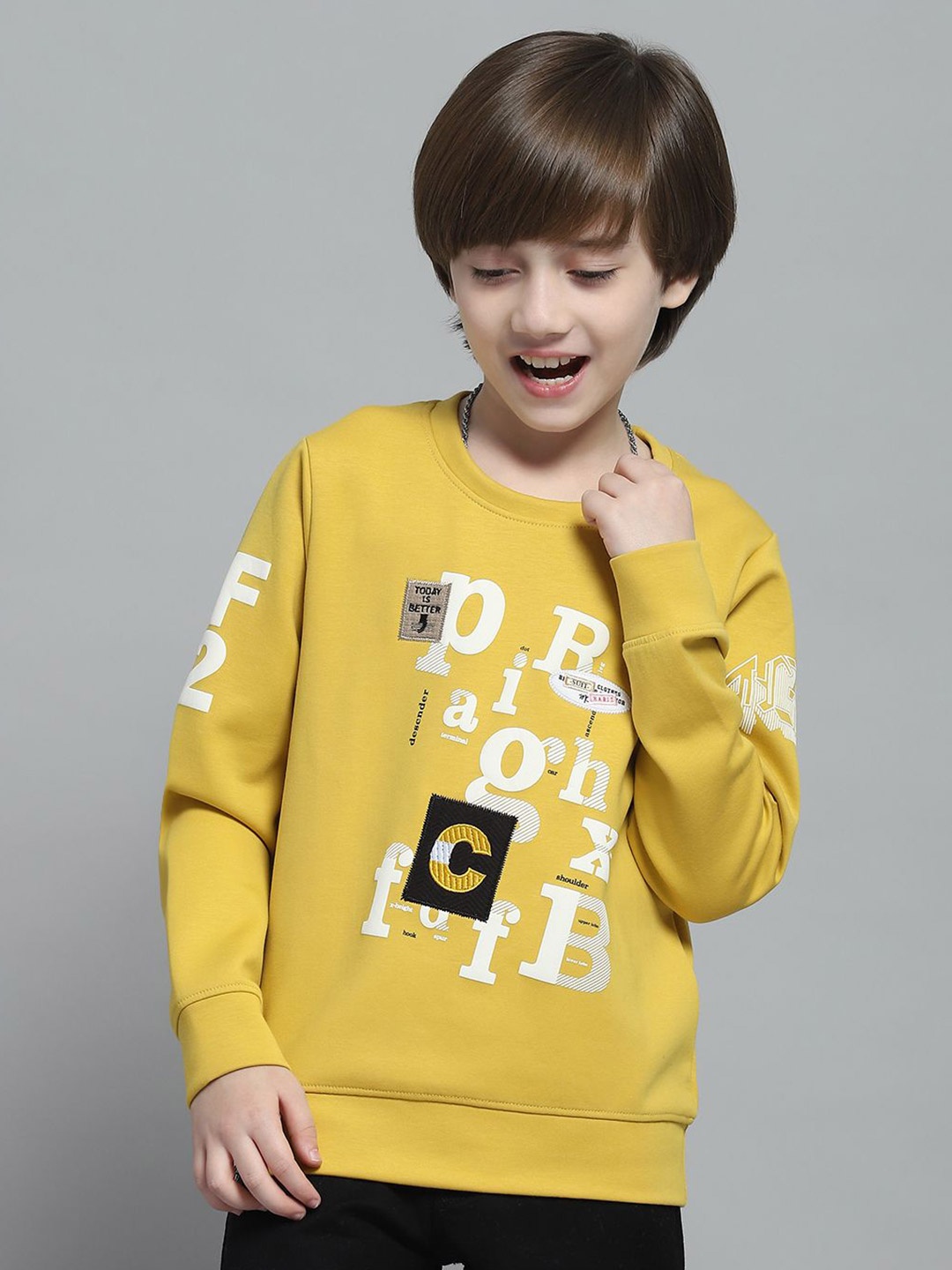 

Monte Carlo Boys Printed Sweatshirt, Mustard