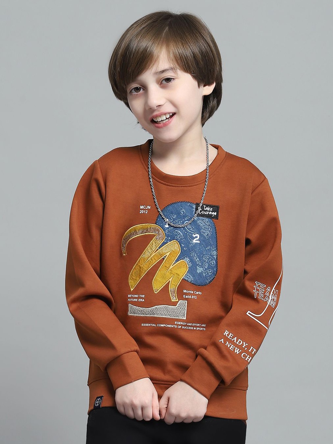 

Monte Carlo Boys Printed Sweatshirt, Rust