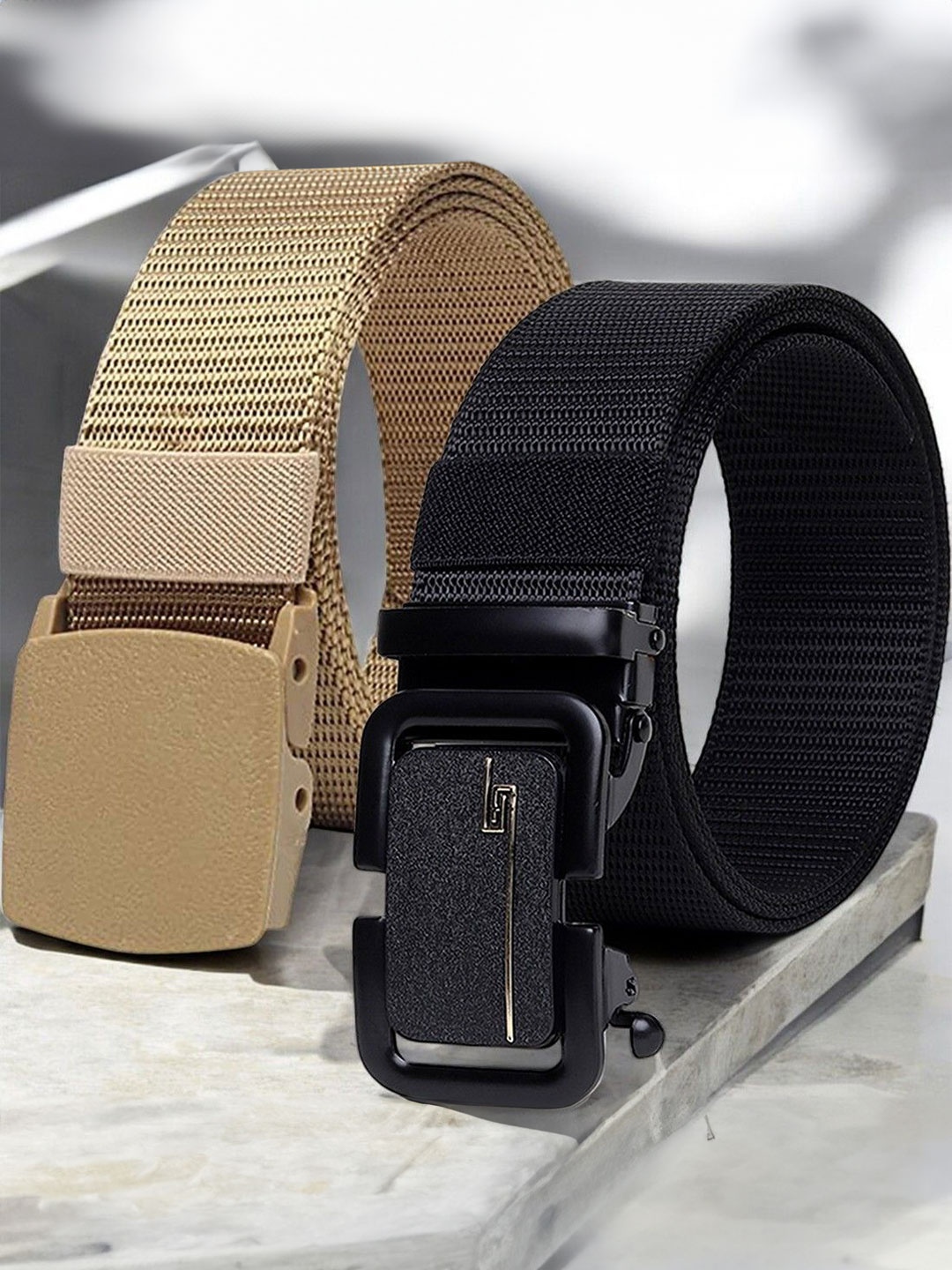 

Metronaut Men Pack Of 2 Textured Belt, Brown