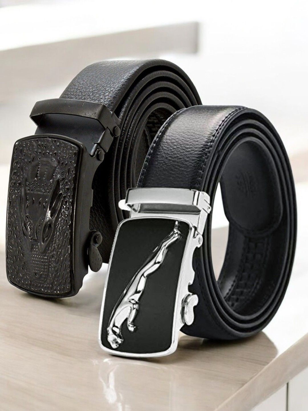 

Provogue Men Textured 2 PU Belt, Black