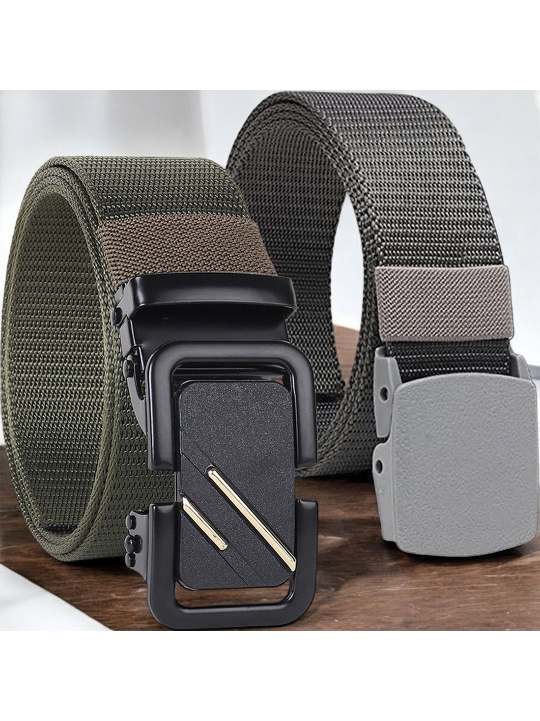 

Metronaut Men Pack Of 2 Textured Belt, Grey