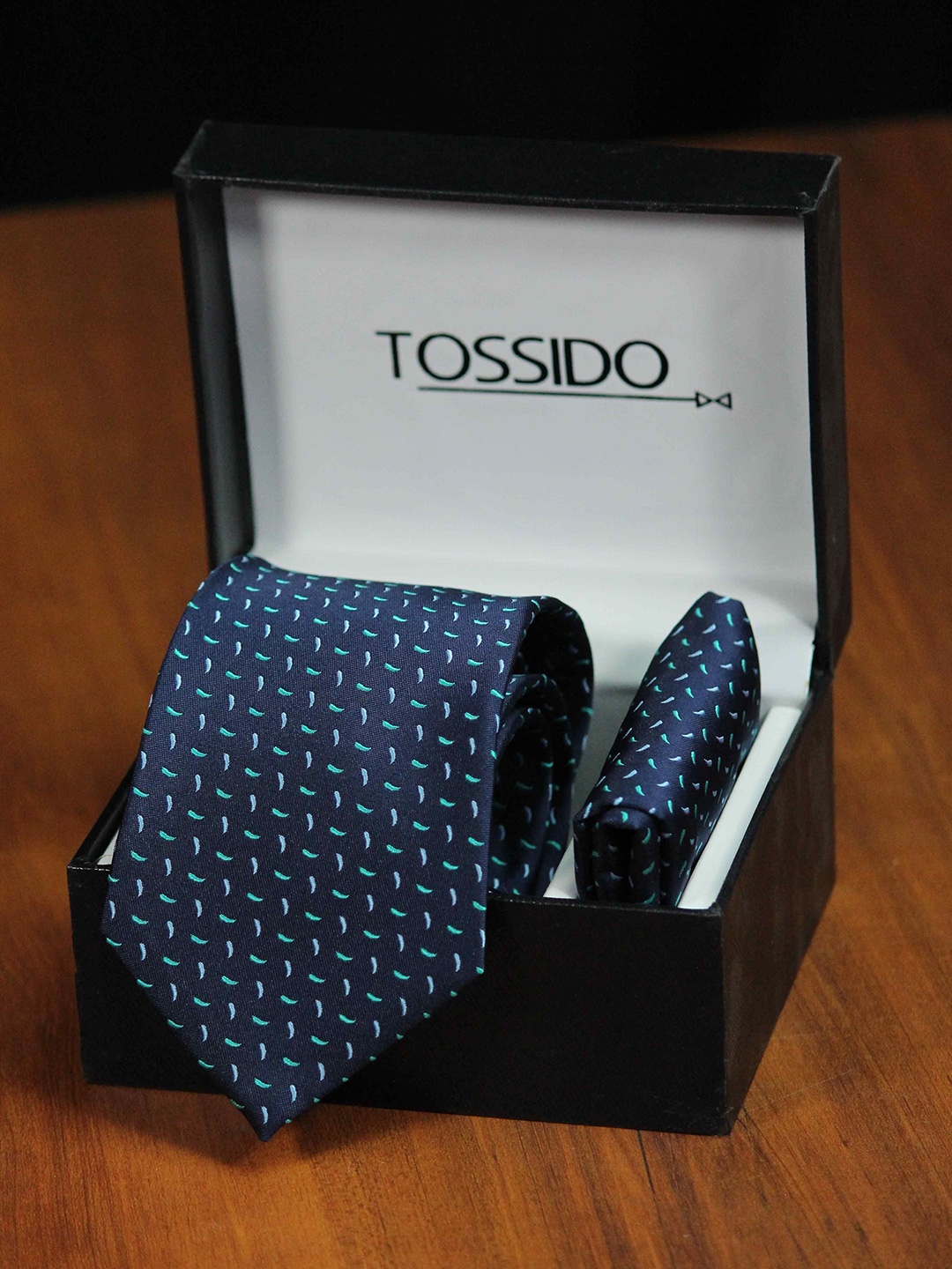 

Tossido Men Accessory Gift Set Necktie & Pocket Square, Blue