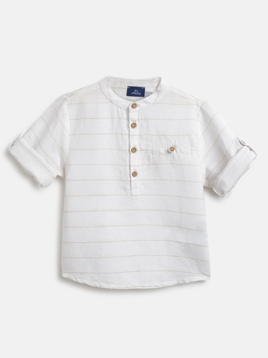 

Chicco Boys Relaxed Horizontal Stripes Cotton Casual Shirt, White