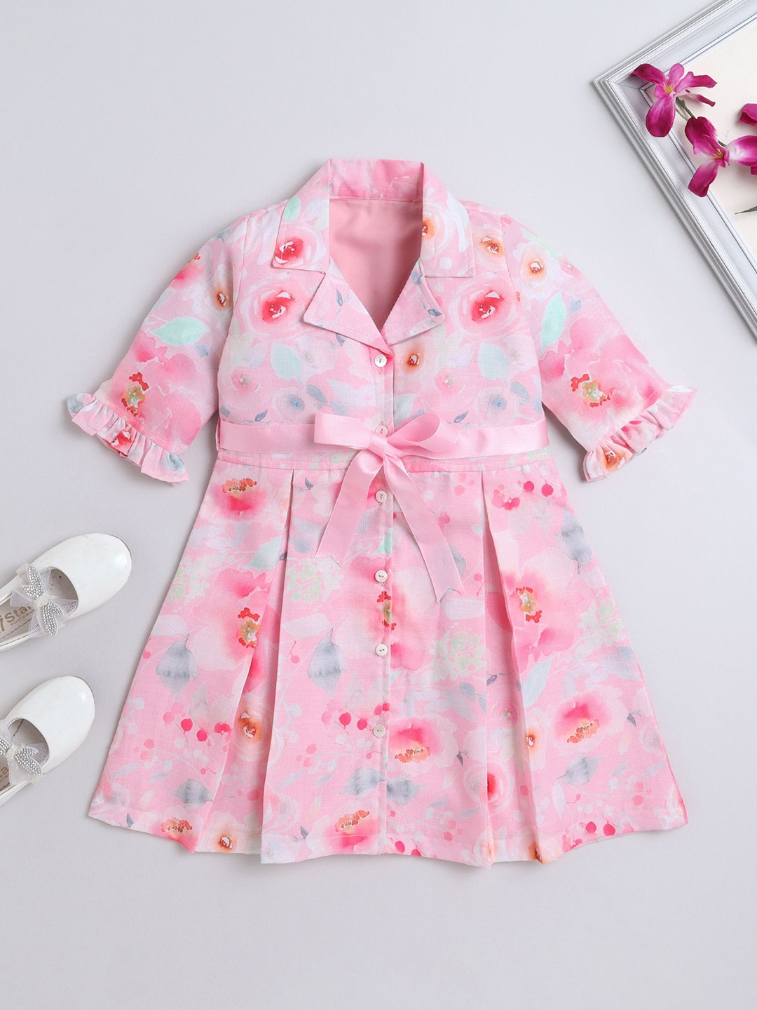 

The Magic Wand Floral Print A-Line Dress, Pink