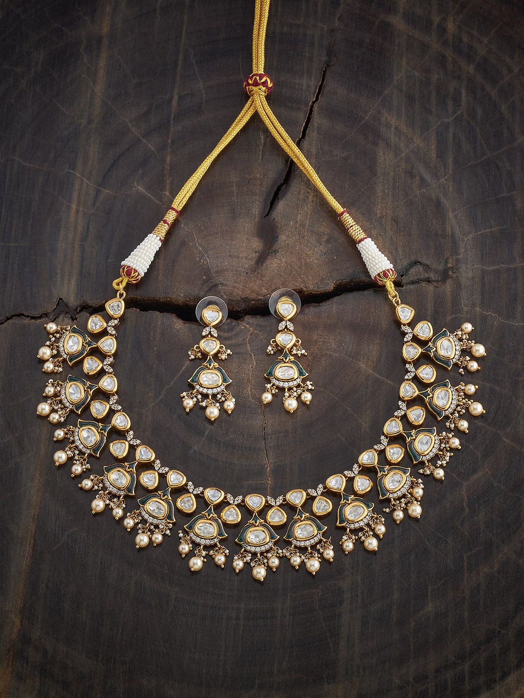 

Kushal's Fashion Jewellery Kundan Studded Jewellery Set, Gold