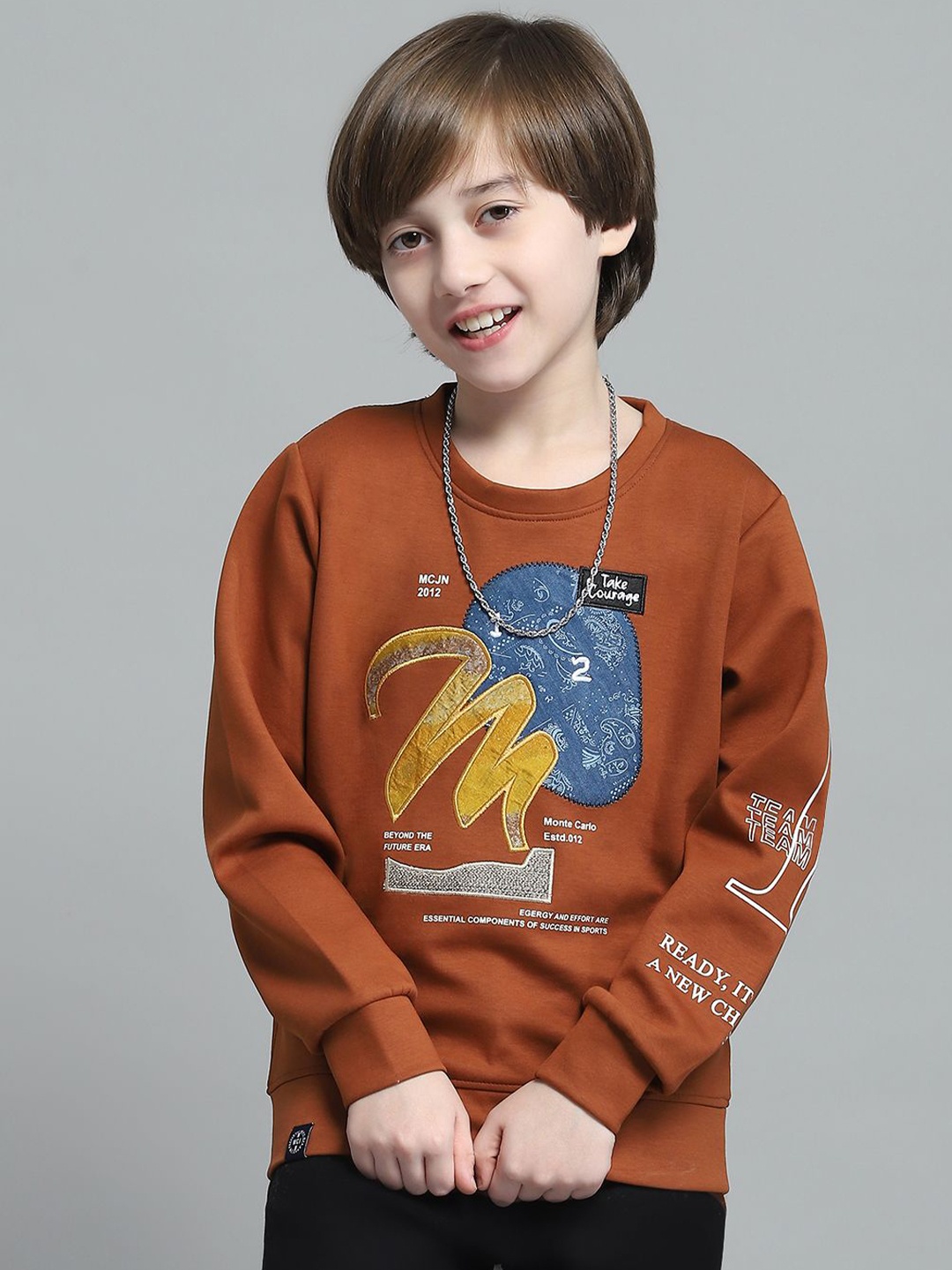 

Monte Carlo Boys Printed Sweatshirt, Rust