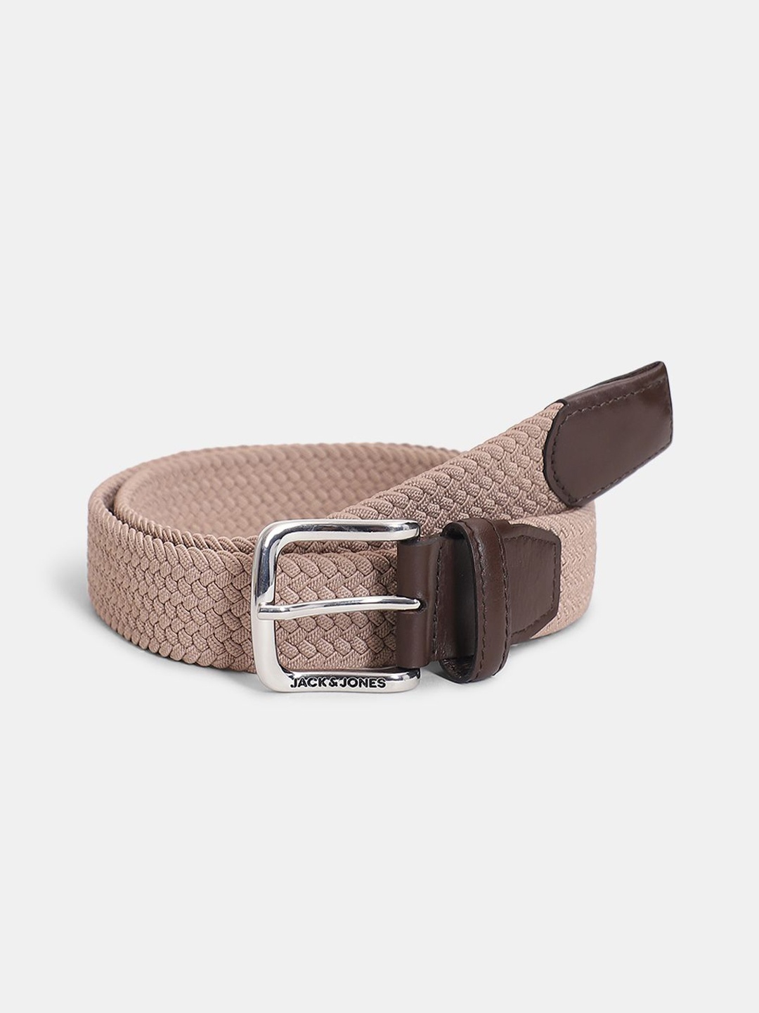 

Jack & Jones Men Woven Design Belt, Brown