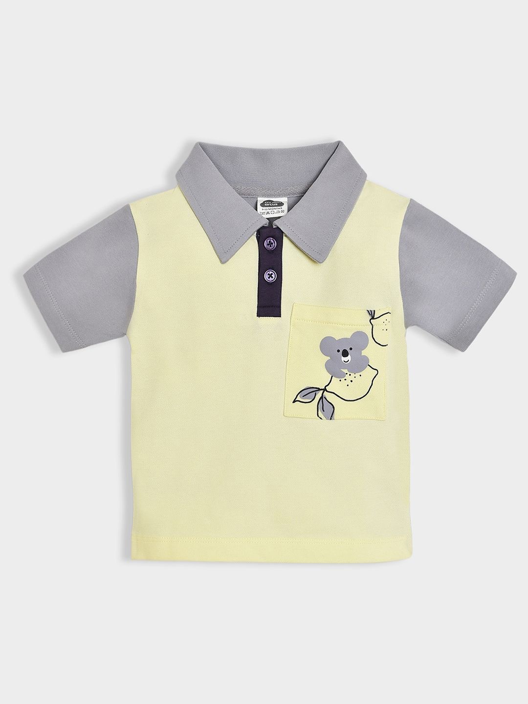 

MiArcus Boys Colourblocked Polo Collar Cotton T-shirt, Grey