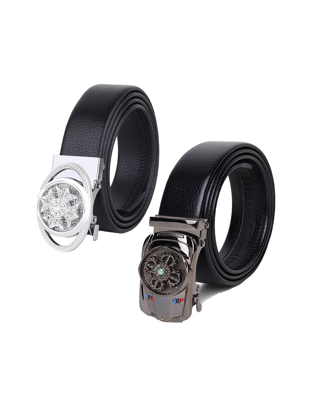 

Provogue Men Pack Of 2 Textured Formal Belt, Black