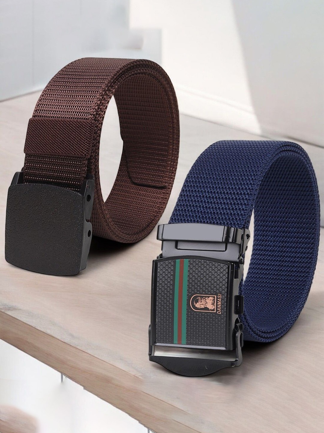 

Provogue Men Pack Of 2 Textured Belt, Blue