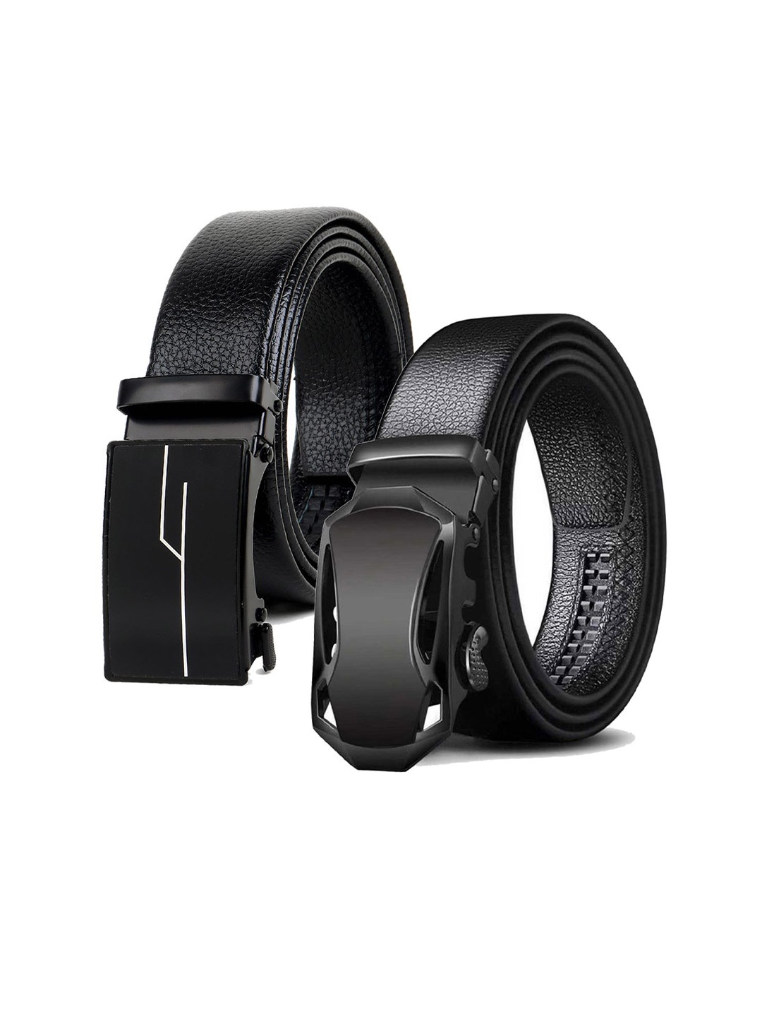 

Provogue Men Pack Of 2 Textured PU Formal Belt, Black