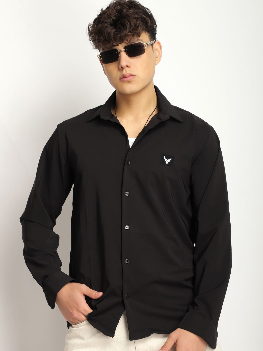 

JIMMY & JORDAN Men Standard Opaque Casual Shirt, Black