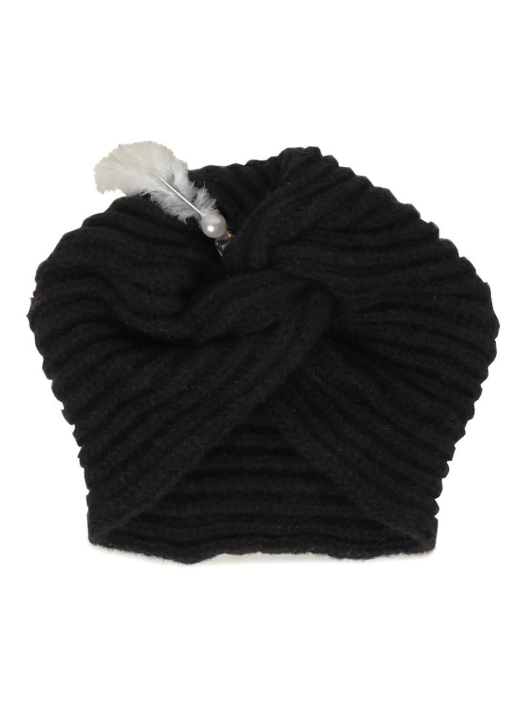 

TIPY TIPY TAP Kids Knotted Feather Turban Cap, Black