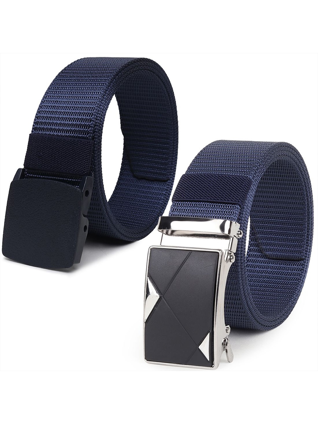 

Provogue Men Pack of 2 Textured Belt, Navy blue