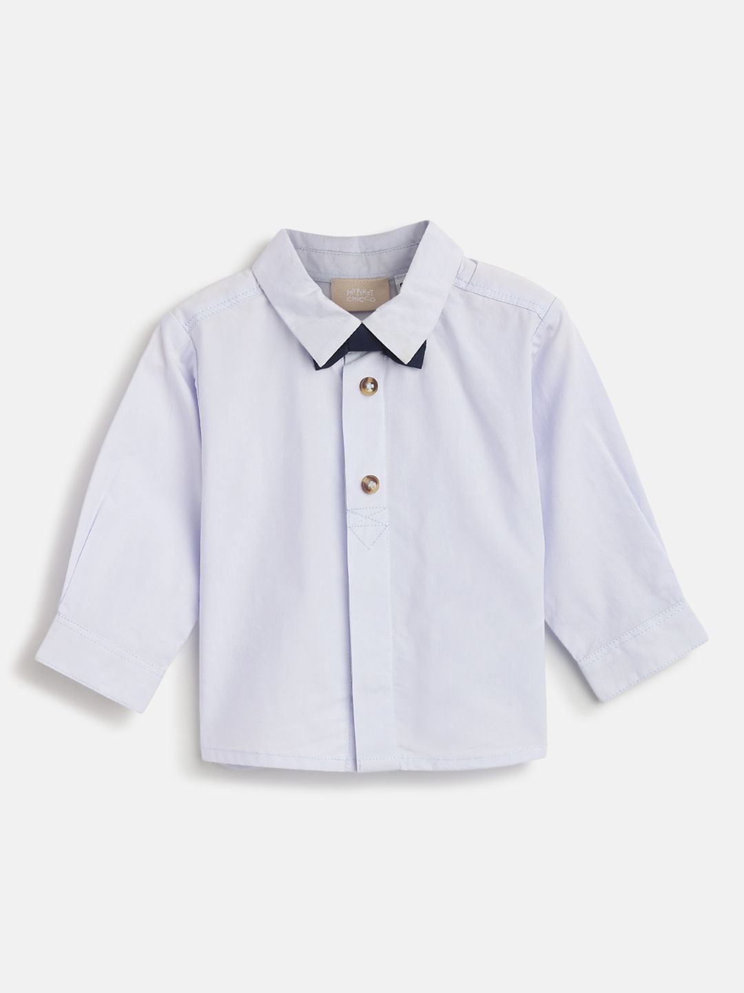 

Chicco Boys Relaxed Fit Spread Collar Solid Cotton Casual Shirt, Blue