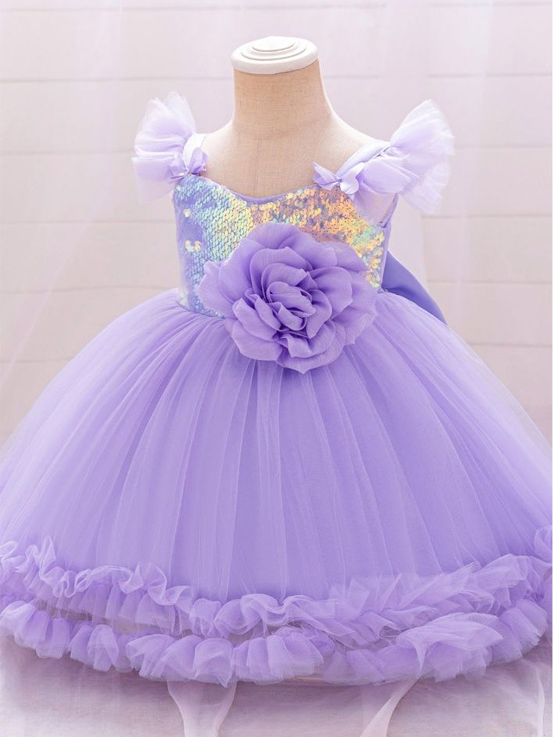 

LULU & SKY Girls Empire Dress, Purple