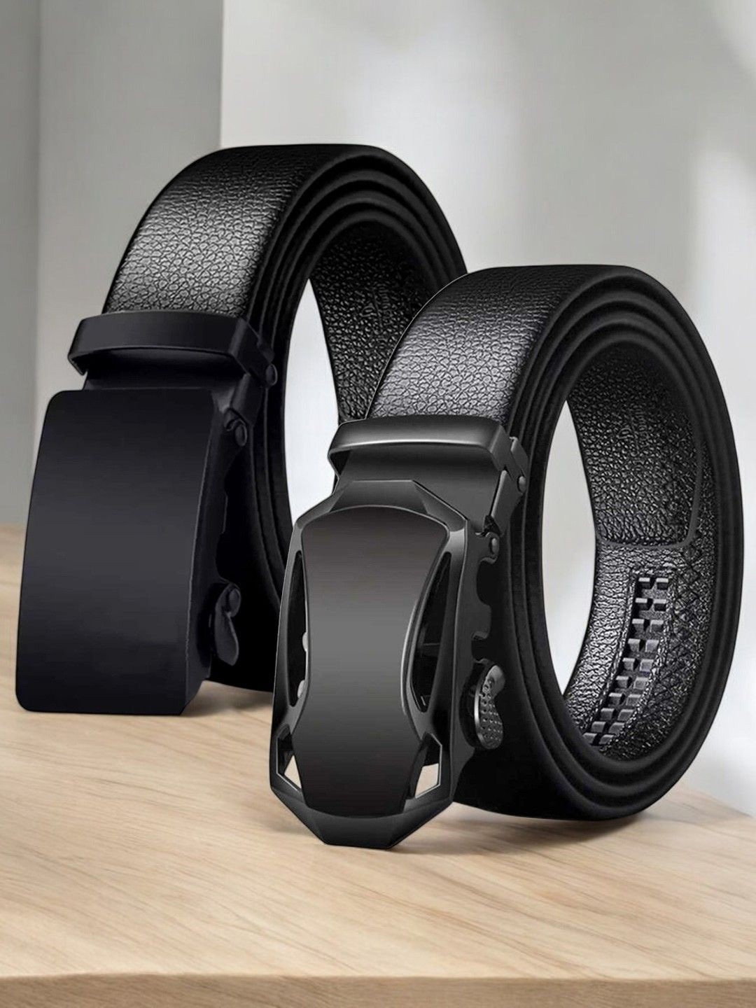 

Provogue Men Textured 2 PU Belt, Black