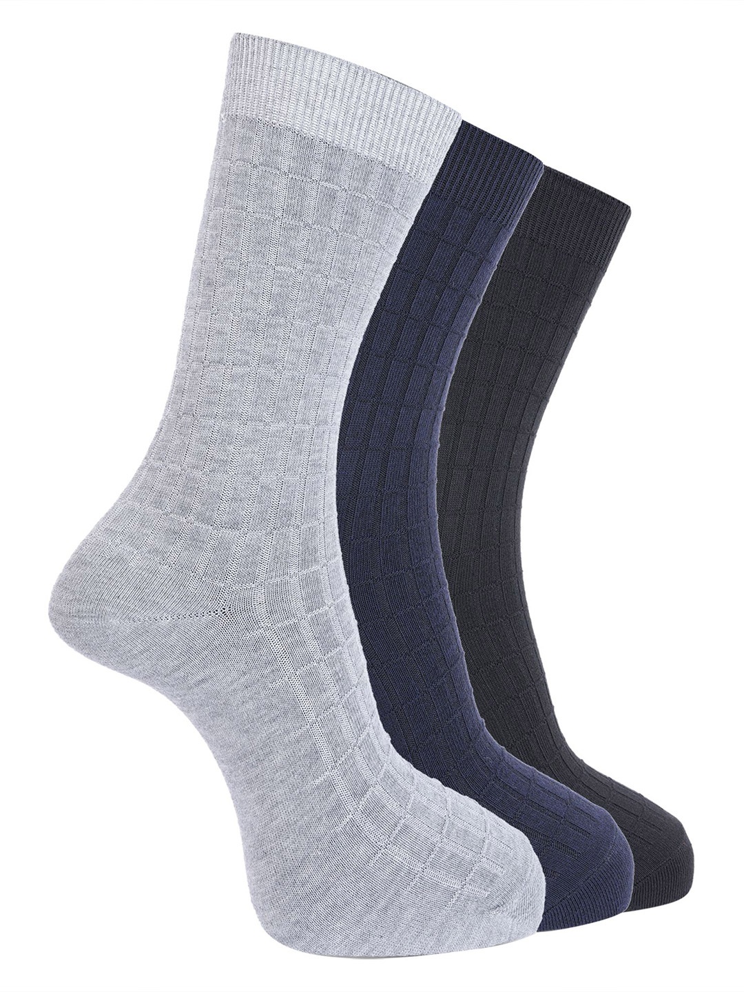 

Dollar Men Pack of 3 Calf Length Cotton Socks, White