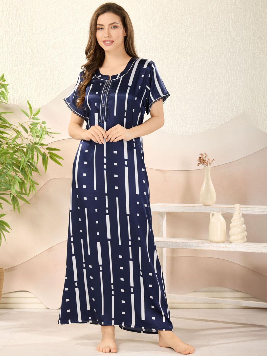 

Soulemo Printed Maxi Nightdress, Blue