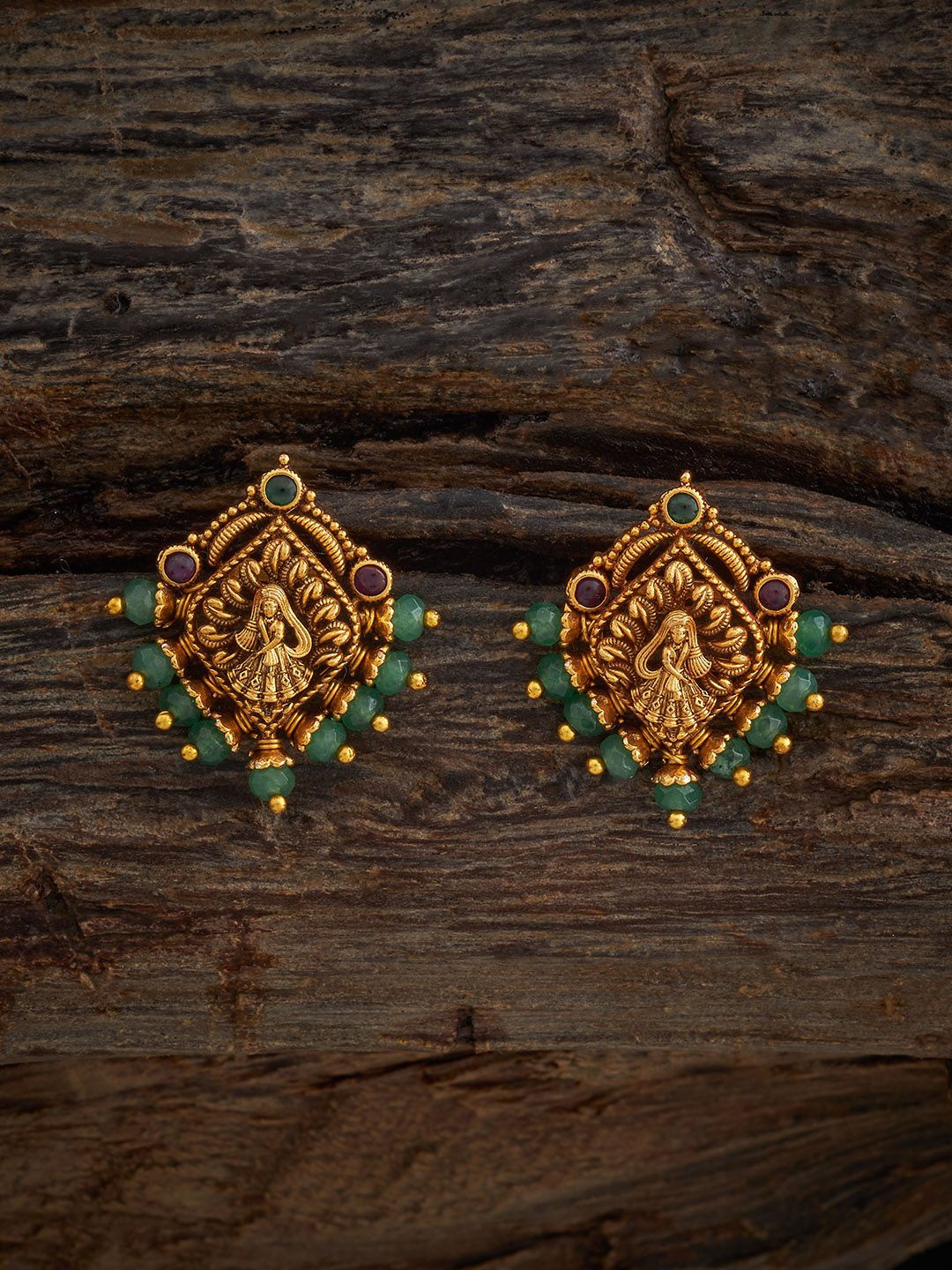 

Kushal's Fashion Jewellery Geometric Studs Earrings, Red