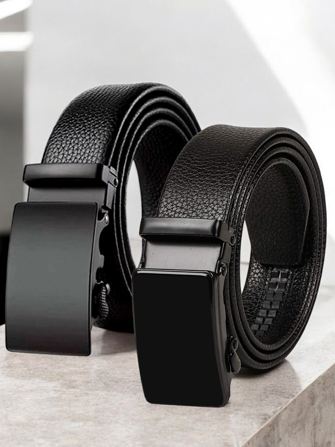 

Provogue Men Textured 2 PU Belt, Black