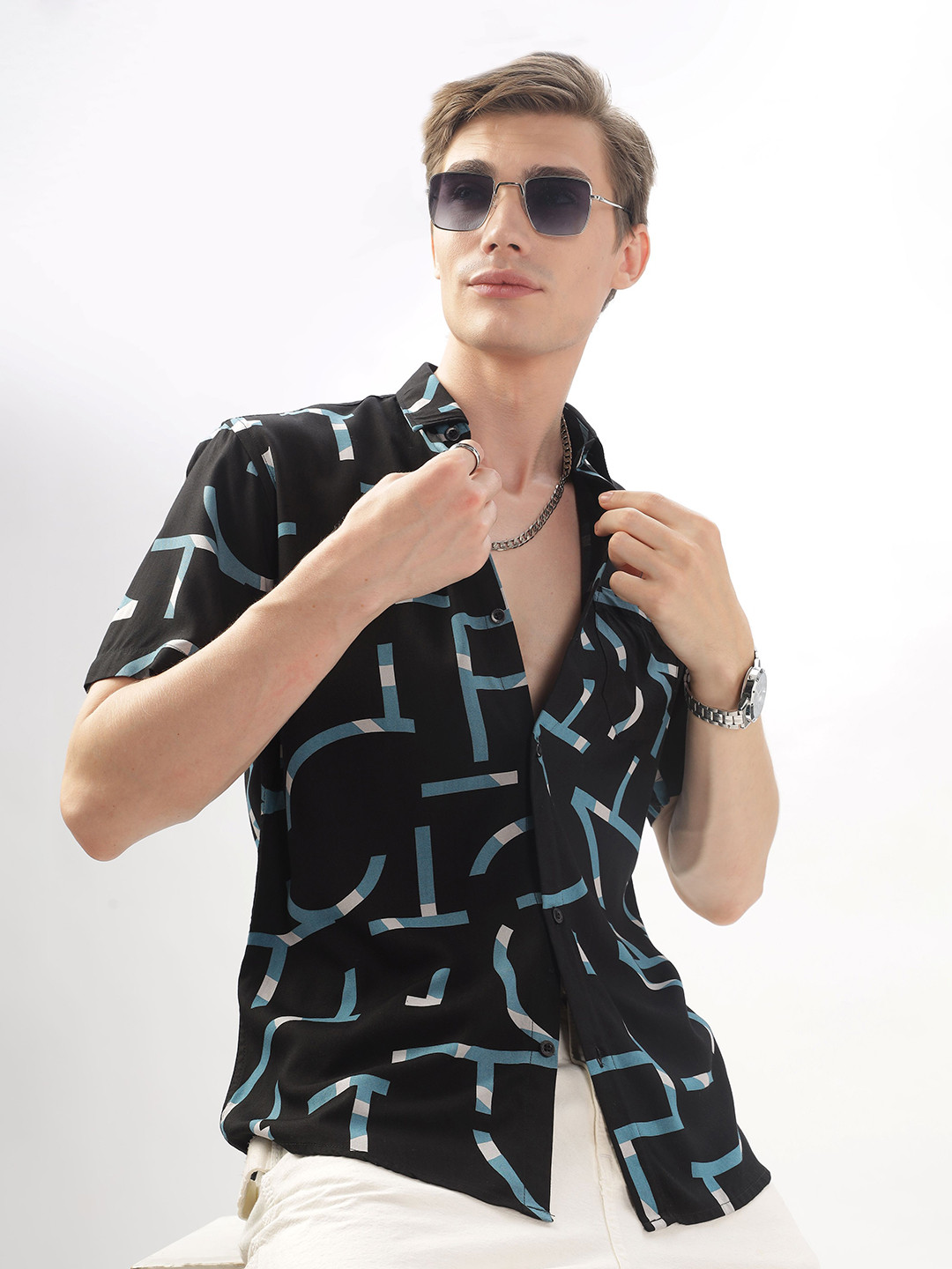 

BS BLUE SQUAD Men Opaque Printed Casual Shirt