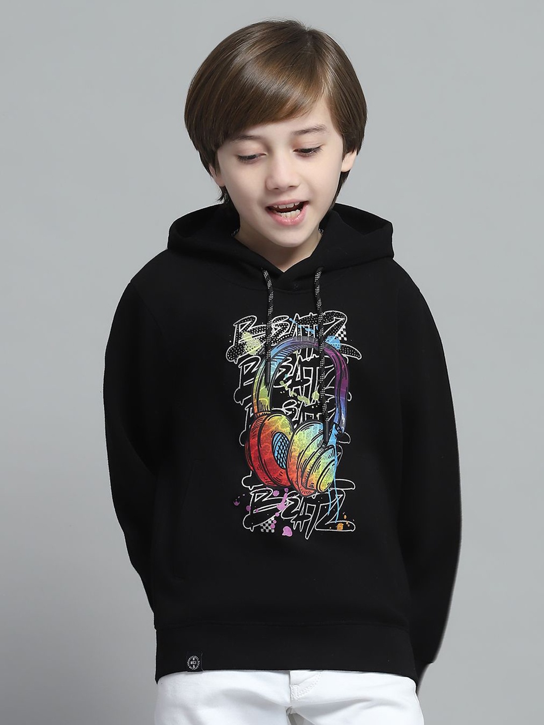 

Monte Carlo Boys Printed Hooded Sweatshirt, Black
