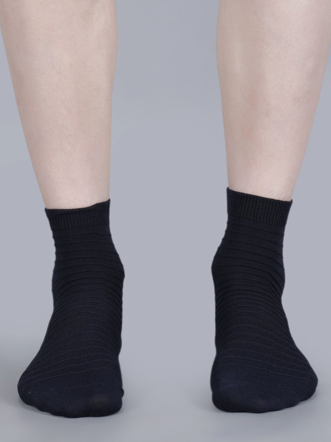 

Dollar Men Pack of 3 Free Size Ankle Length Cotton Socks, Navy blue