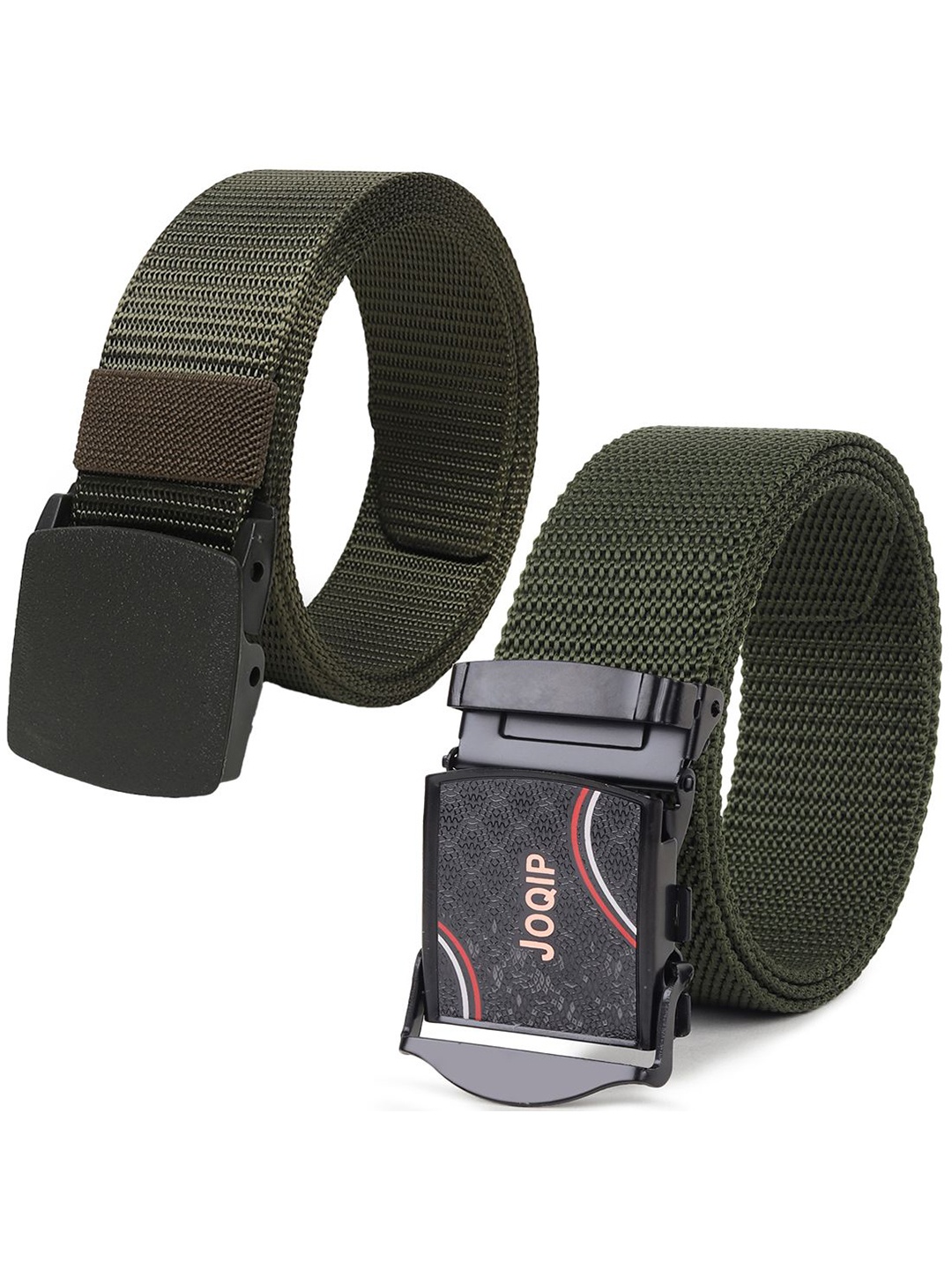 

Provogue Men Pack Of 2 Canvas Woven Design Belt, Green