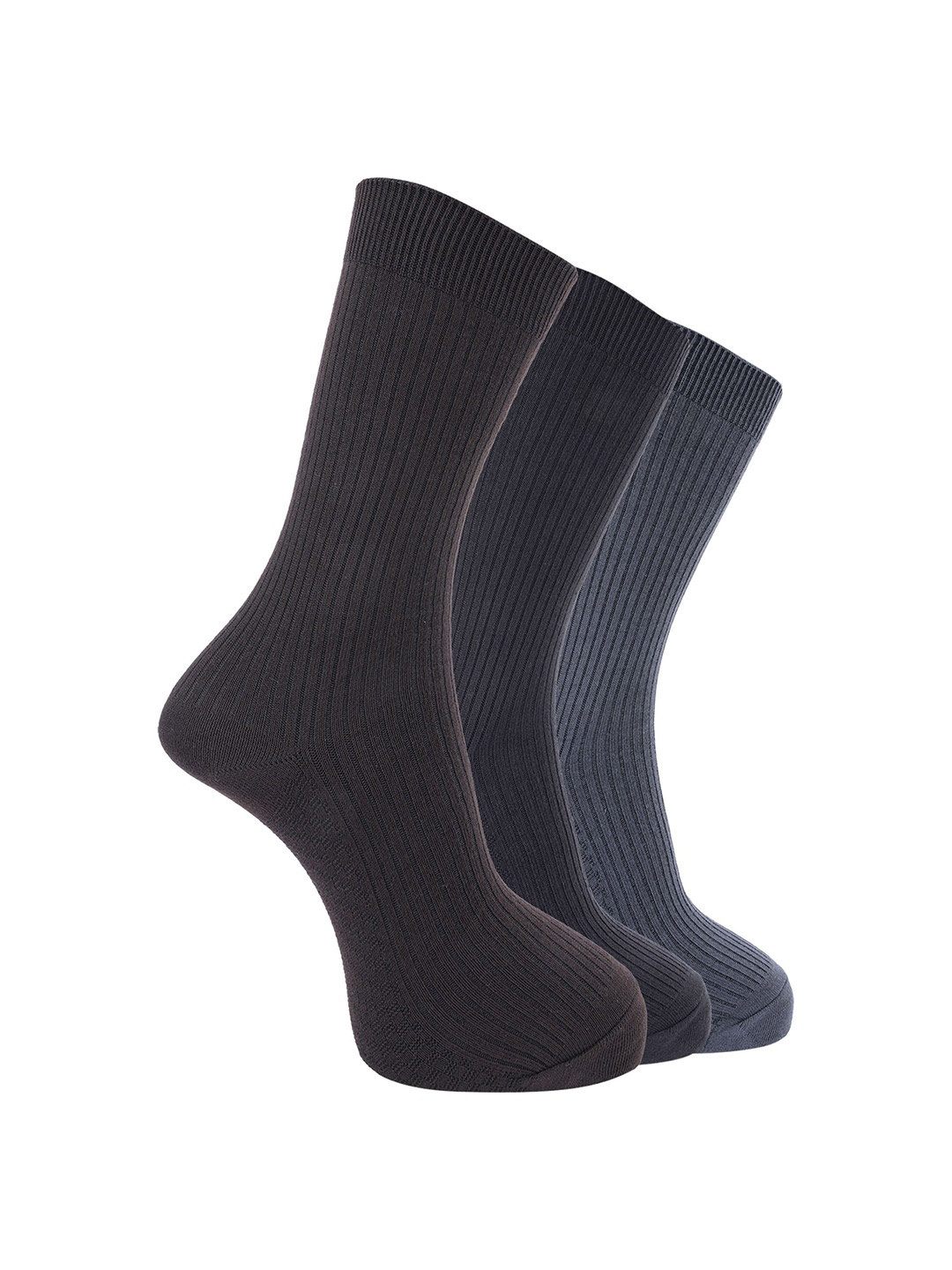 

Dollar Men Pack of 3 Free Size Cotton Socks, Grey