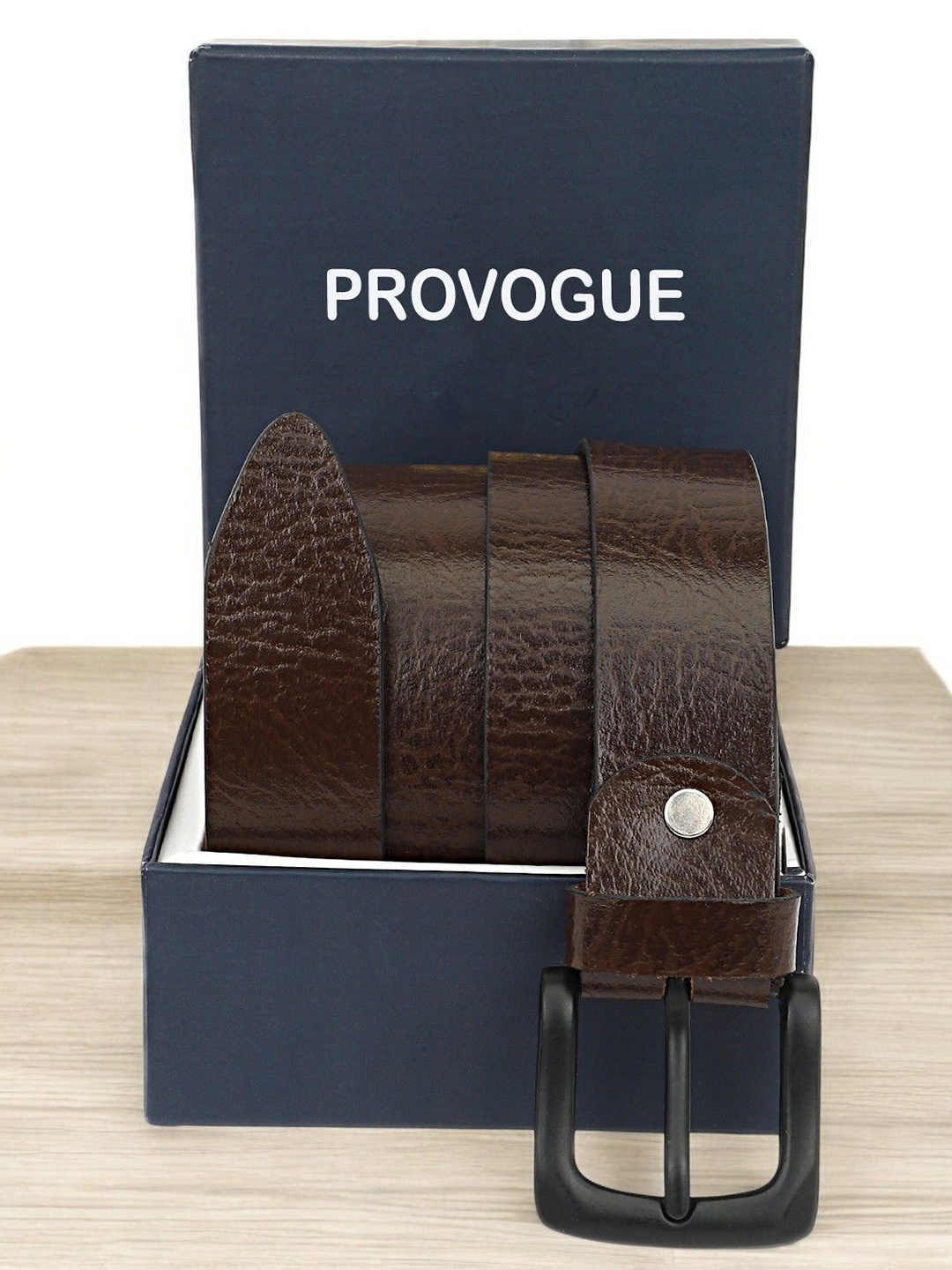 

Provogue Men Textured Leather Belt, Brown