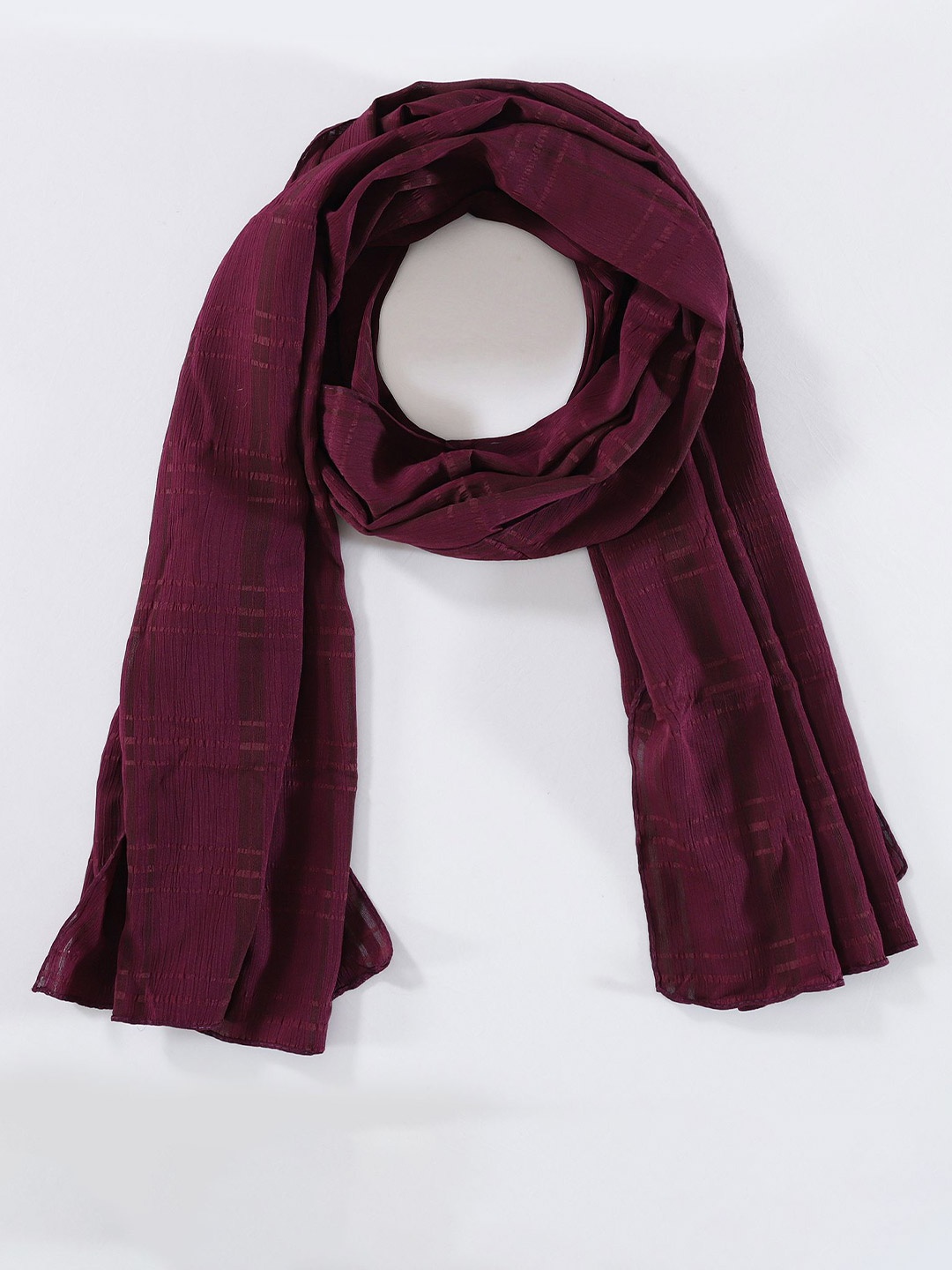 

HANDICRAFT PALACE Women Checked Scarf, Maroon