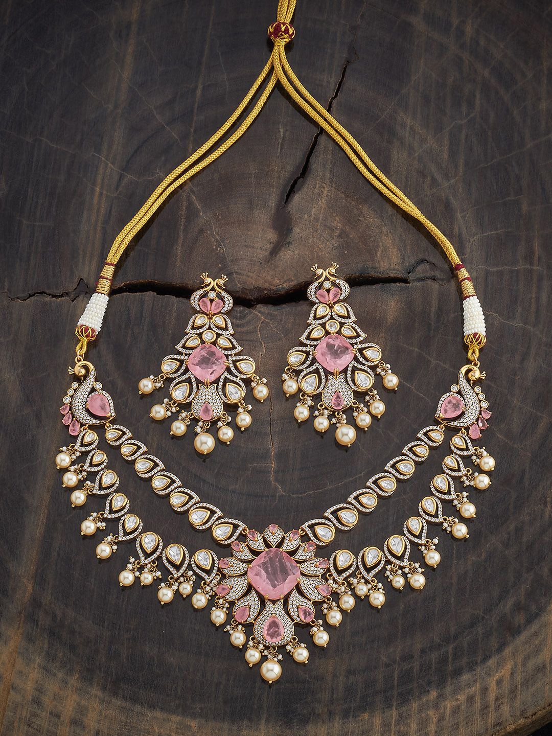 

Kushal's Fashion Jewellery Kundan Studded Jewellery Set, Gold