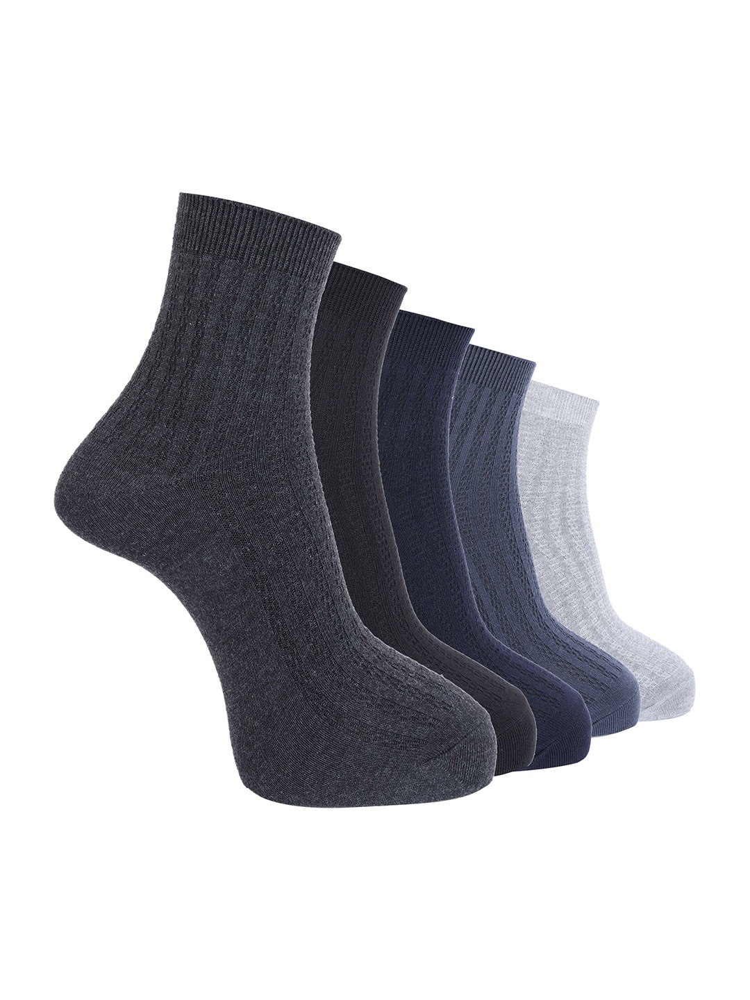 

Dollar Men Pack of 5 Free Size Ankle Length Cotton Socks, White