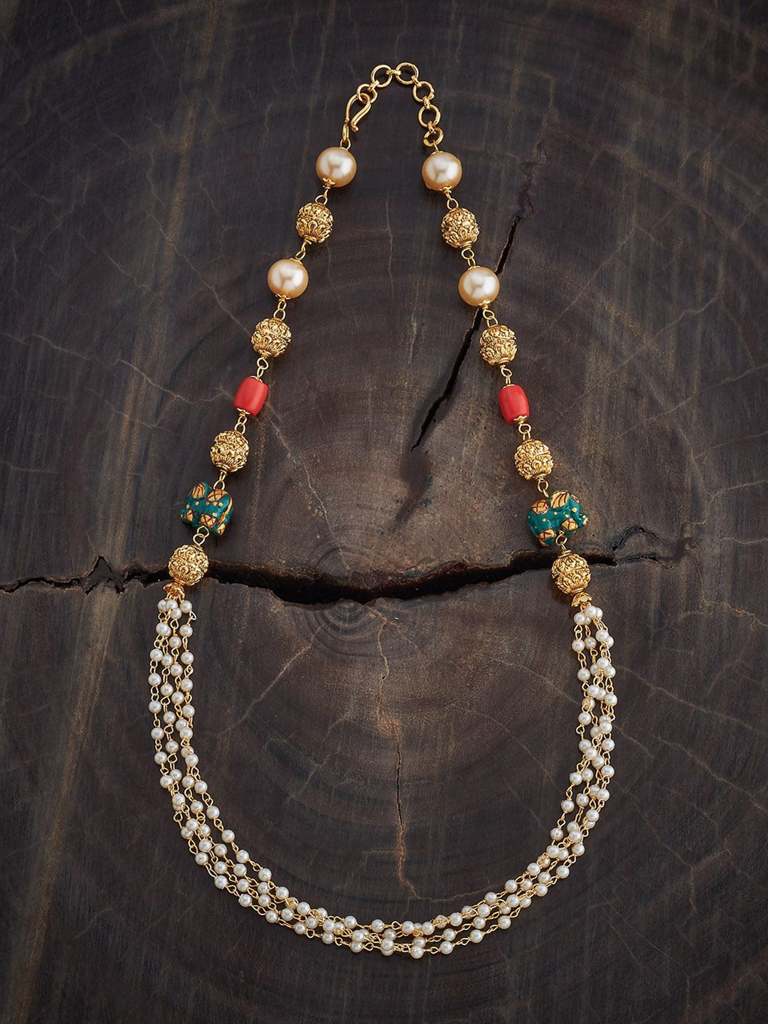 

Kushal's Fashion Jewellery Copper Gold-Plated Antique Necklace